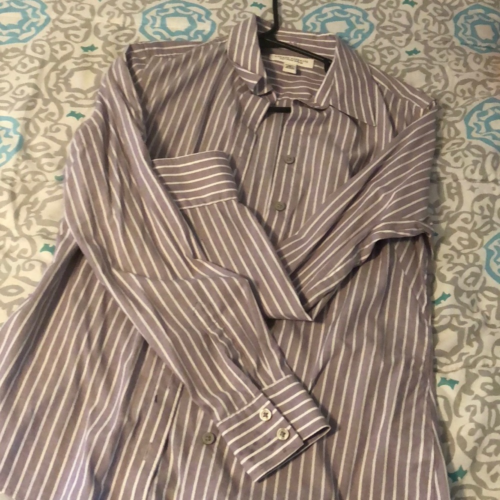 Banana republic purple striped button up
